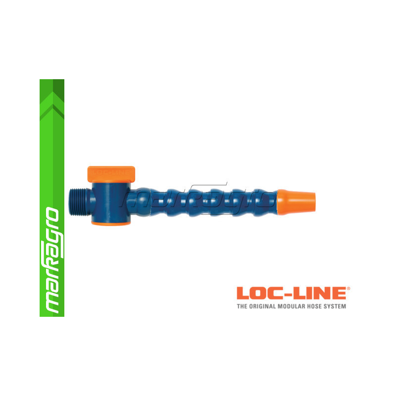 Chladící hadice s kruhovou tryskou Ø 3/4" (~19 mm) s vnějším závitem NPT 3/4" s ventilem, délka 500 mm - LOC-LINE (P2501Z)