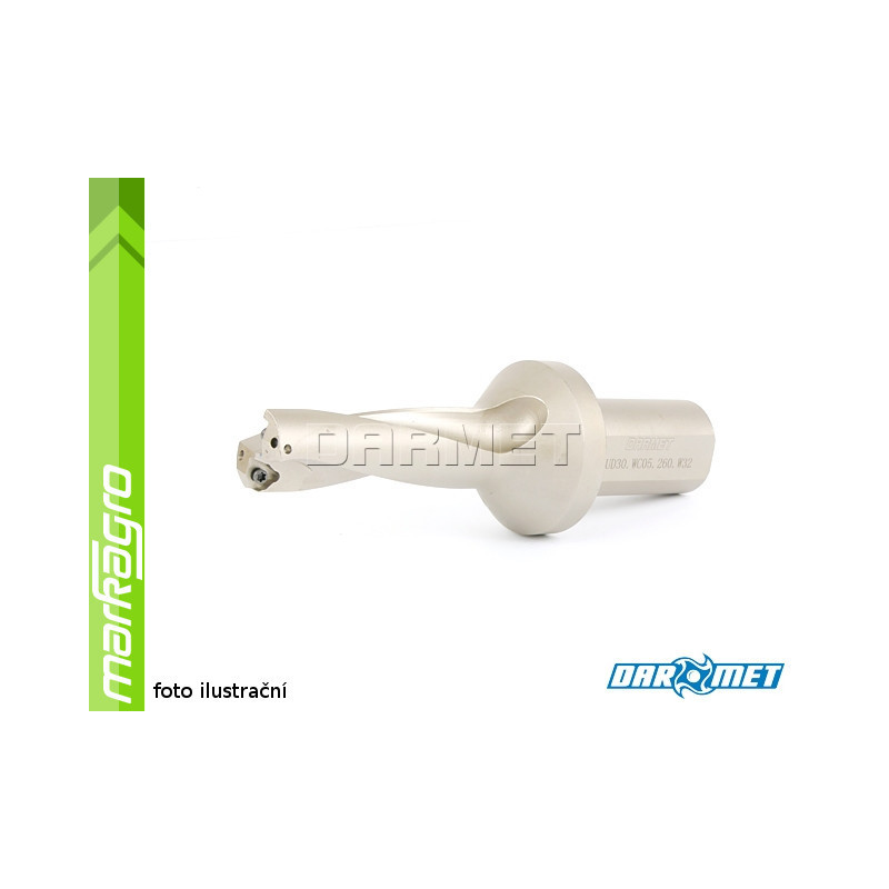 Vrták s VBD WCMX - držák, ⌀ 26 mm, 3xD, válcová stopka 32 mm - DARMET (DE00WC05-32-260)