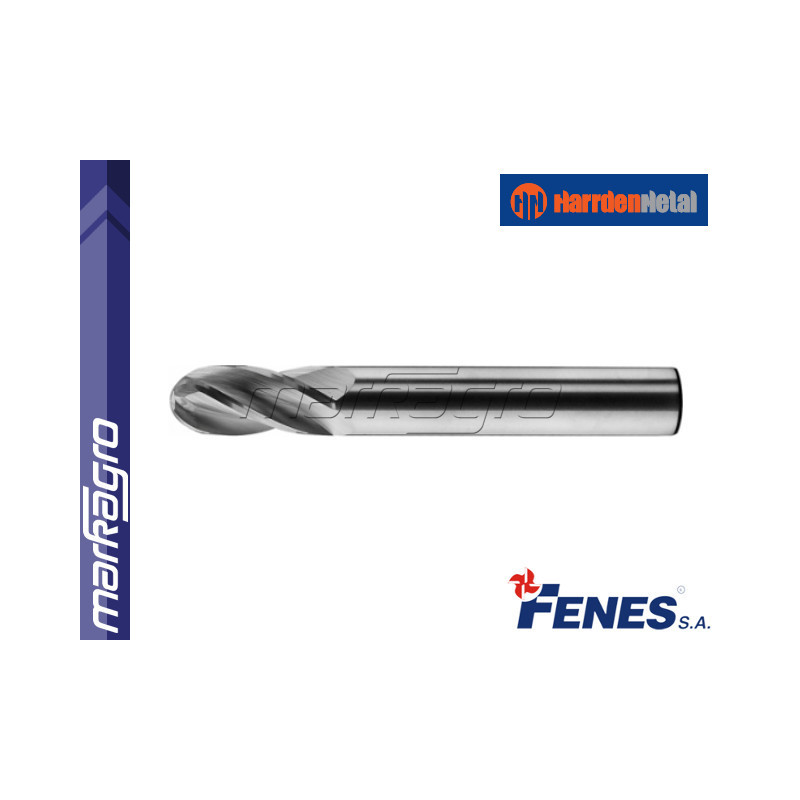Kulová fréza kopírovací 4-břitá, dlouhá s válcovou stopkou DIN6527-A L-N-R, VHM TiAlN - 16 mm - FENES Kulová fréza kopírovací 4-břitá, dlouhá s válcovou stopkou DIN6527-A L-N-R, VHM TiAlN - 16 mm - FENES