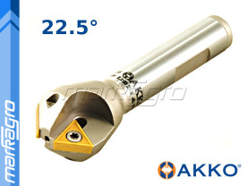 Fréza s VBD TCMT ⌀ 17 mm, čelní stopková pro srážení hran 1-břitá - AKKO (ACM22,5-TC16-D17X28-W16-L100-Z01)