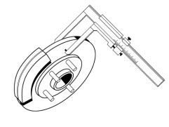 Posuvné měřítko analogové pro měření tloušťky kotoučových brzd 60 mm (109100107)