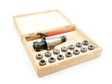 Kleštinový upínač ER32 - ISO40 - 60 mm + 18 ks kleštin (7616)