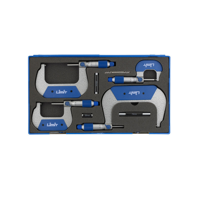 Sada 4 ks mikrometrů s kontrolní tyčinkou a nastavovácím klíčem (95382008)