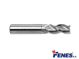 Stopková fréza čelní válcová 3-břitá, krátká s válcovou stopkou pro lehké kovy a plasty DIN844-A K-M-W, HSS - 12MM - FENES