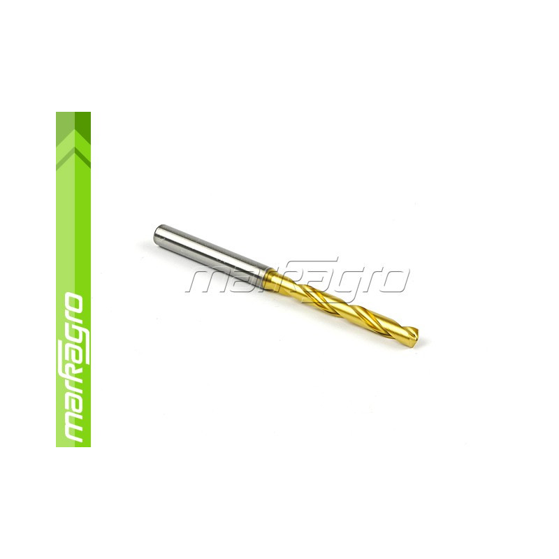 Karbidový monolitní vrták s válcovou stopkou - 5 mm, 5xD, VHM TiN Karbidový monolitní vrták s válcovou stopkou - 5 mm, 5xD, VHM TiN