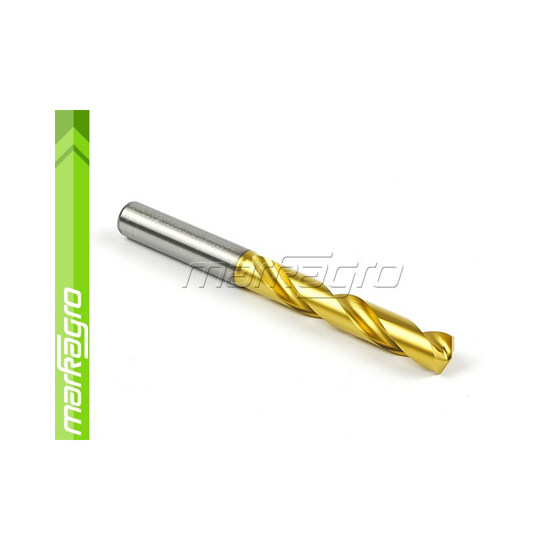 Karbidový monolitní vrták s válcovou stopkou 5xD - 10 mm, VHM TiN Karbidový monolitní vrták s válcovou stopkou 5xD - 10 mm, VHM TiN