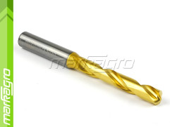 Karbidový monolitní  vrták s válcovou stopkou 5xD - 10,2 mm, VHM TiN