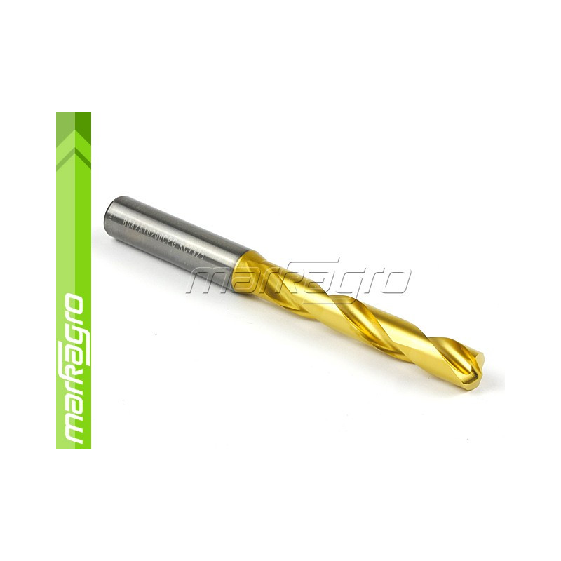 Karbidový monolitní vrták s válcovou stopkou 5xD - 10,2 mm, VHM TiN