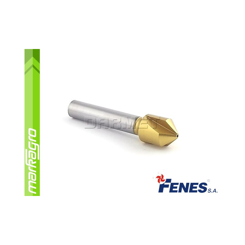 Záhlubník kuželový 3-břitý 90° s válcovou stopkou, DIN335-C HSS TiN Golden Line - 12,4 mm Záhlubník kuželový 3-břitý 90° s válcovou stopkou, DIN335-C HSS TiN Golden Line - 12,4 mm