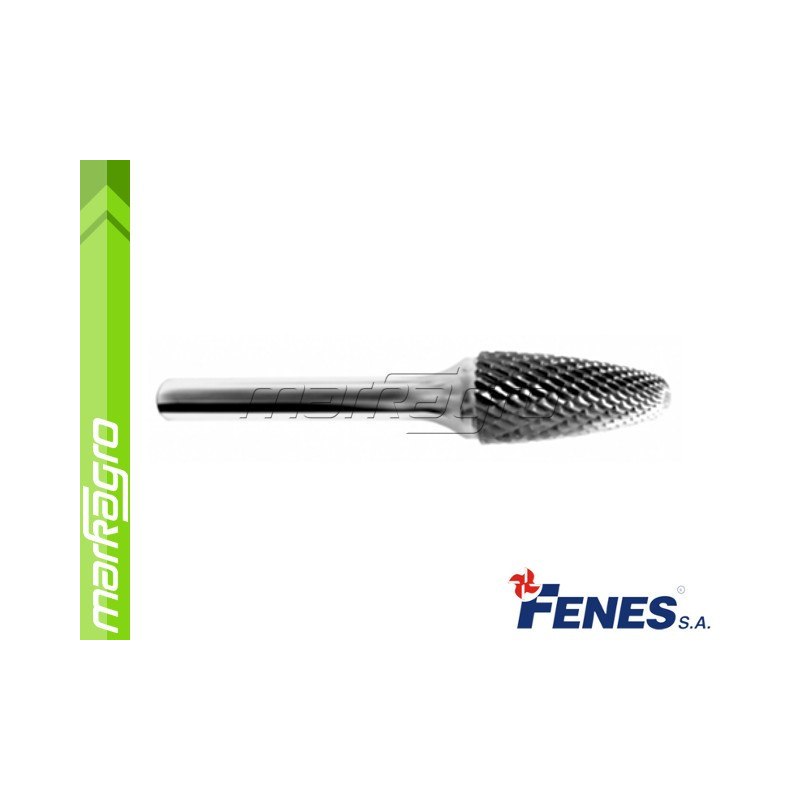 Technická fréza 12x25 - 8 mm RBF tvrdokovová, stromečková zaoblená (FENES)