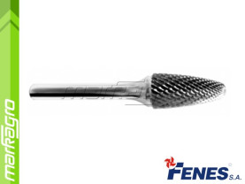 Technická fréza 12x25 - 8 mm RBF tvrdokovová, stromečková zaoblená (FENES)