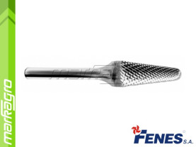 Technická fréza 16x33 - 6 mm KEL tvrdokovová, kuželová zaoblená (FENES)