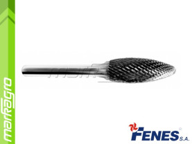 Technická fréza 8x20 - 6 mm  tvrdokovová, plaménková (FENES)