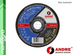 Řezný kotouč plochý - 125 mm x 2 mm x 22,2 mm, PRO-LINE verze METAL+INOX, TYP 41 - ANDRE (010086)