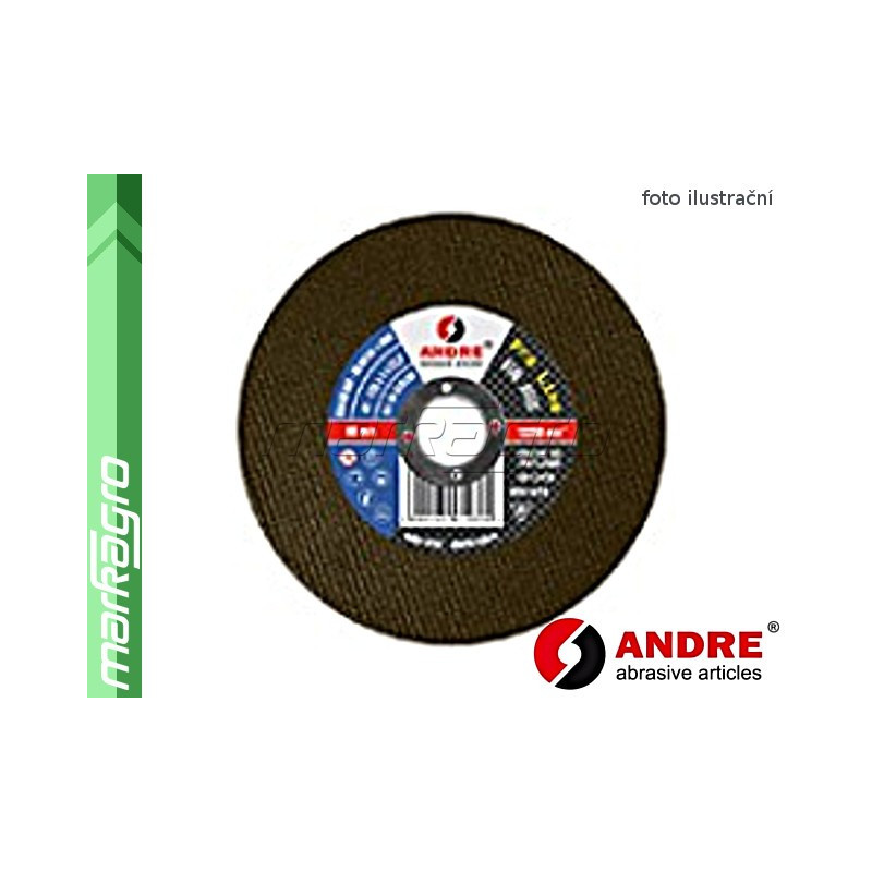 Řezný kotouč plochý - 125 mm x 1 mm x 22,2 mm, PRO-LINE verze METAL+INOX (malá etiketa), TYP 41 - ANDRE (010180)