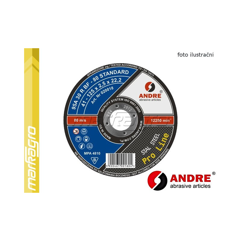 Řezný kotouč plochý - 150 mm x 2,5 mm x 22,2 mm, PRO-LINE verze STANDARD, TYP 41 - ANDRE (020033) Řezný kotouč plochý - 150 mm x 2,5 mm x 22,2 mm, PRO-LINE verze STANDARD, TYP 41 - ANDRE (020033)