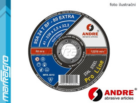 Řezný kotouč plochý - 230 mm x 2 mm x 22,2 mm, PRO-LINE verze EXTRA, TYP 41 - ANDRE (020056)
