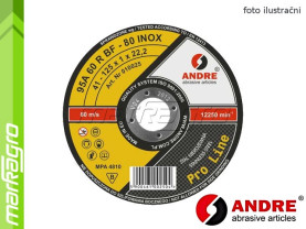 Řezný kotouč plochý - 125 mm x 1 mm x 22,2 mm, PRO-LINE verze INOX, TYP 41 - ANDRE (010025)