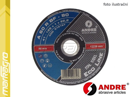 Řezný kotouč plochý - 125 mm x 1 mm x 22,2 mm, ECO-LINE, TYP 41 - ANDRE (010167)