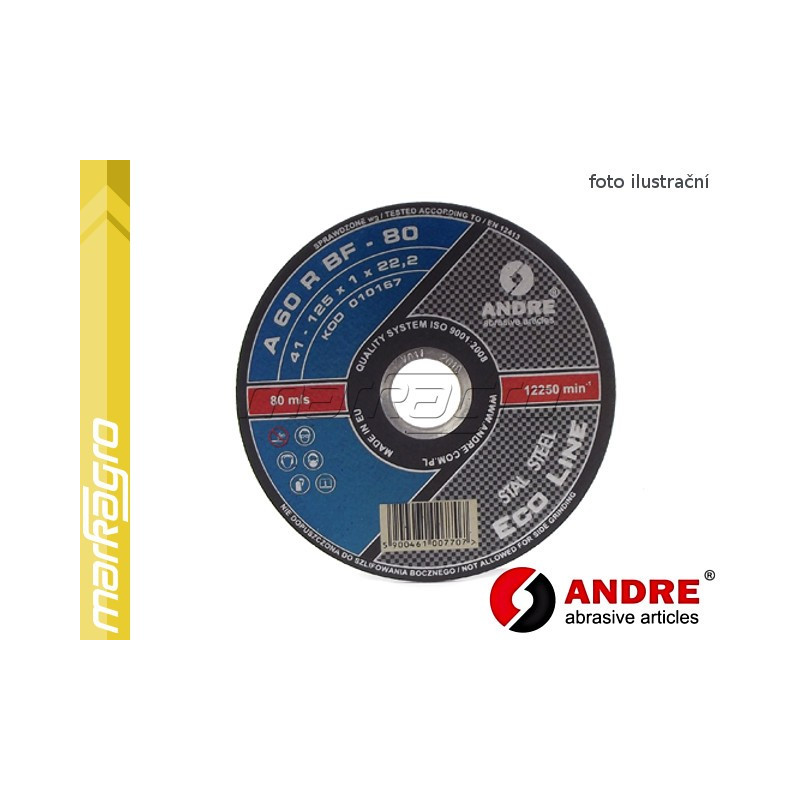 Řezný kotouč plochý - 230 mm x 2 mm x 22,2 mm, ECO-LINE, TYP 41 - ANDRE (010173) Řezný kotouč plochý - 230 mm x 2 mm x 22,2 mm, ECO-LINE, TYP 41 - ANDRE (010173)