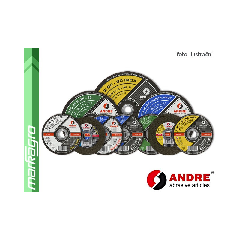 Řezný kotouč plochý - 125 mm x 1 mm x 22,2 mm, MASTER-LINE, TYP 41 - ANDRE (010225)