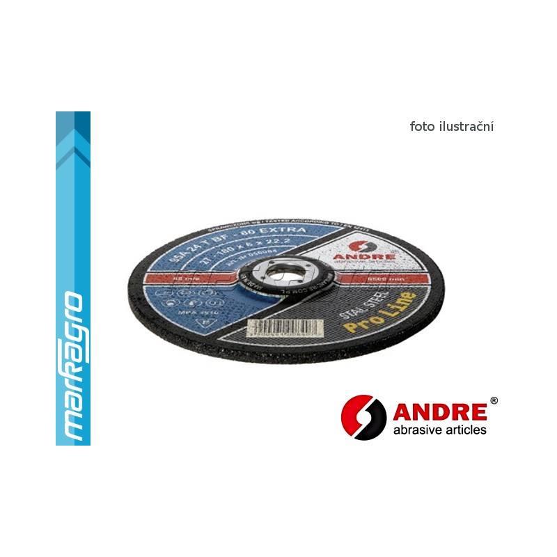 Řezný kotouč vypouklý - 230 mm x 2 mm x 22,2 mm, PRO-LINE verze EXTRA, TYP 42 - ANDRE (010063)