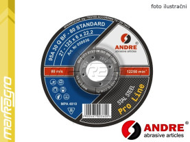 Brusný kotouč vypouklý - 125 mm x 6 mm x 22,2 mm, PRO-LINE verze STANDARD, TYP 27 - ANDRE (050036)