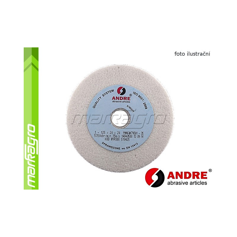 Brusný kotouč plochý - 100 mm x 10 mm x 20 mm, s keramickým pojivem, TYP 1 - ANDRE (510097)