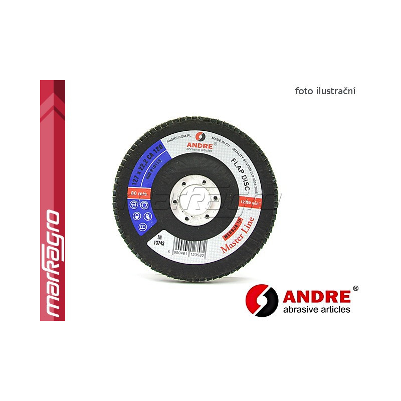 Brusný lamelový talíř - 127 mm x 22,2 mm, MASTER LINE, verze IV - ANDRE (810120)