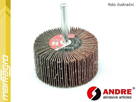 Brusný lamelový kotouč se stopkou - 60 mm x 30 mm x 6 mm - ANDRE (880008)
