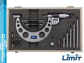 Mikrometr digitální s výměnnými doteky pro měření vnějších průměrů 0 - 150 mm - LIMIT (9676-0103)