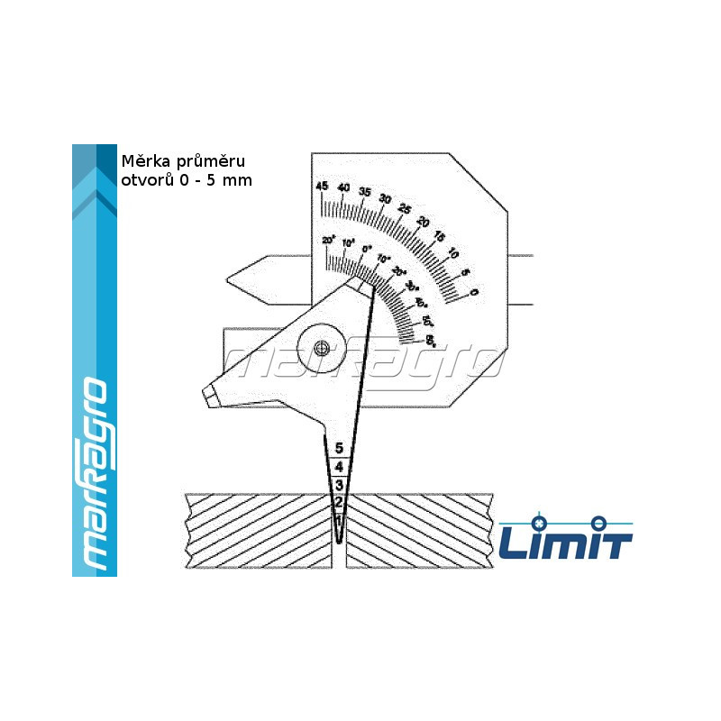 Kombinovaná měrka svarů 0 - 10 mm - LIMIT (9754-1007)
