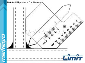 Kombinovaná měrka svarů 0 - 10 mm - LIMIT (9754-1007)