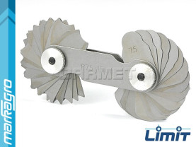 Měrky rádiusů 7,5 - 15 mm, 16 + 16 šablon - LIMIT (2584-1107)