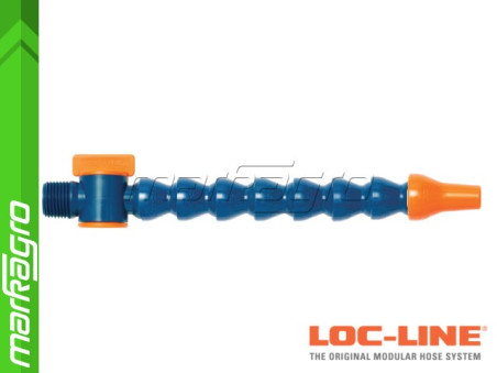 Chladící hadice s kruhovou tryskou Ø 3/8" (~9,5 mm) s vnějším závitem NPT 3/8" s ventilem, délka 500 mm - LOC-LINE (P1502Z)