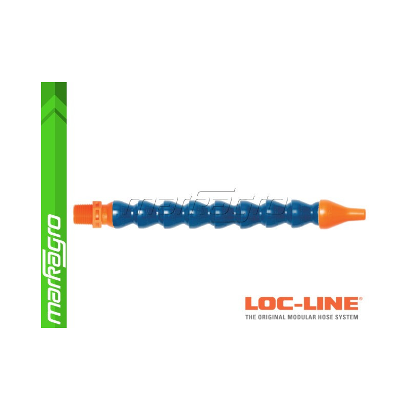 Chladící hadice s kruhovou tryskou Ø 1/4" (~6.40 mm) s vnějším závitem NPT 3/8", délka 600 mm - LOC-LINE (P16010) Chladící hadice s kruhovou tryskou Ø 1/4" (~6.40 mm) s vnějším závitem NPT 3/8", délka 600 mm - LOC-LINE (P16010)