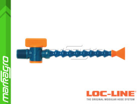 Chladící hadice s plochou tryskou 1" (~25,4 mm) s vnějším závitem NPT 1/8" s ventilem, délka 400 mm - LOC-LINE (P0404Z)