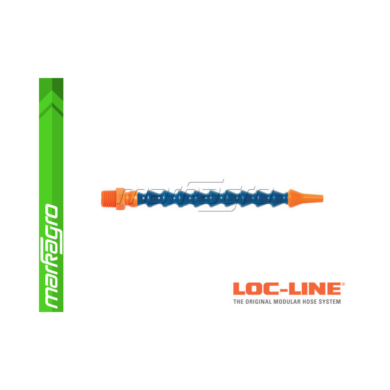Chladící hadice s kruhovou tryskou Ø 1/8" (~3,2 mm) s vnějším závitem NPT 1/4", délka 400 mm - LOC-LINE (P04120)
