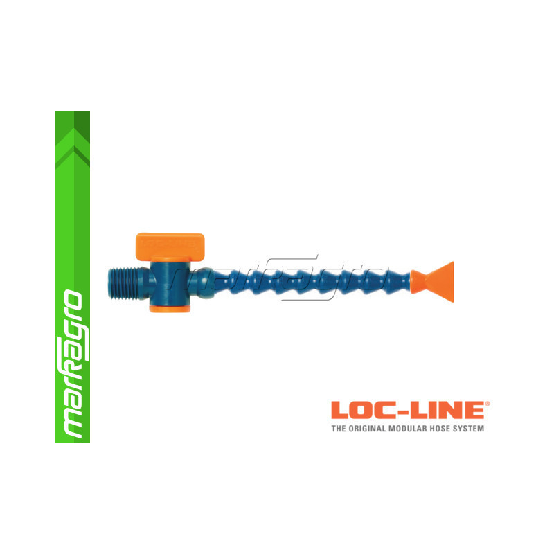 Chladící hadice s plochou tryskou 1" (~25,4 mm) s vnějším závitem NPT 1/8" s ventilem, délka 500 mm - LOC-LINE (P0504Z)