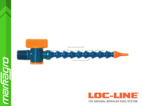 Chladící hadice s kruhovou tryskou Ø 1/16" (~1,6 mm) s vnějším závitem NPT 1/4"s ventilem, délka 500 mm - LOC-LINE (P0511Z)