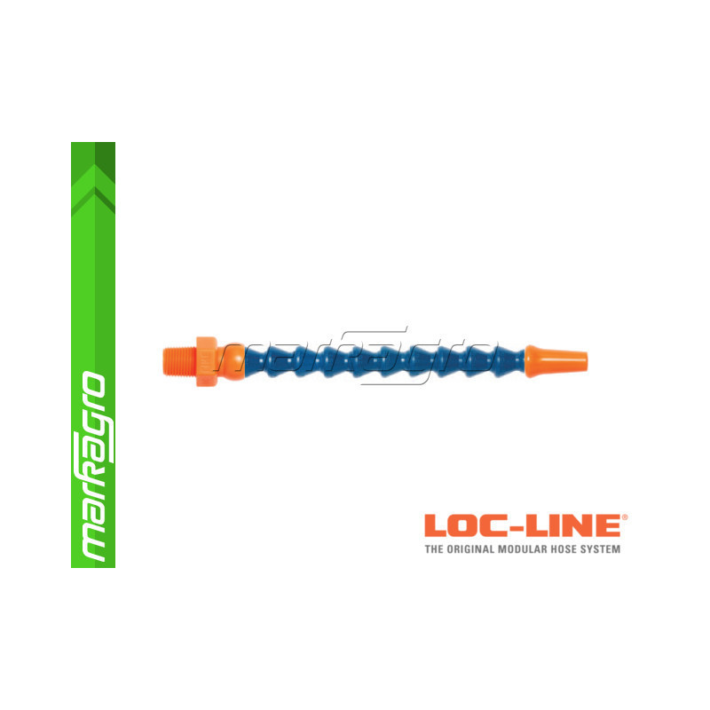 Chladící hadice s kruhovou tryskou Ø 1/4" (~6,4 mm) s vnějším závitem NPT 1/8", délka 600 mm - LOC-LINE (P06030) Chladící hadice s kruhovou tryskou Ø 1/4" (~6,4 mm) s vnějším závitem NPT 1/8", délka 600 mm - LOC-LINE (P06030)