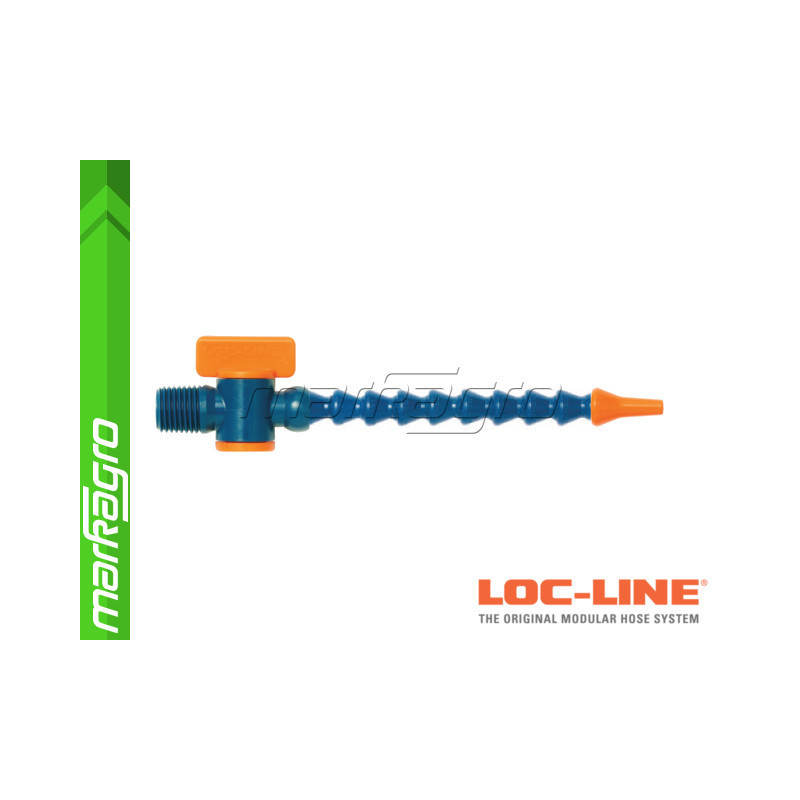 Chladící hadice s kruhovou tryskou Ø 1/8" (~3,2 mm) s vnějším závitem NPT 1/4" s ventilem, délka 600 mm - LOC-LINE (P0612Z)